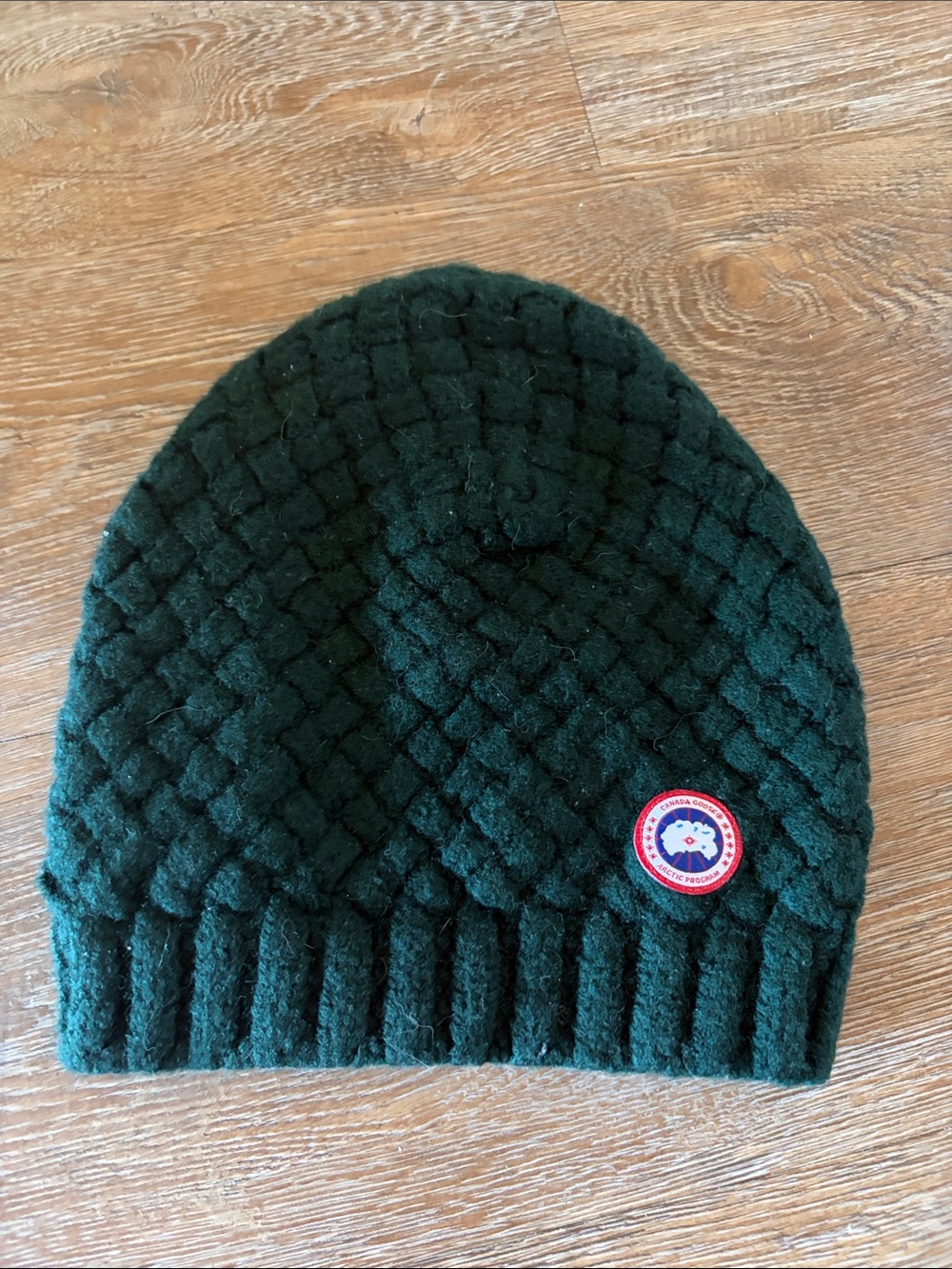 Canada Goose Forest Green Quilted Knit Beanie